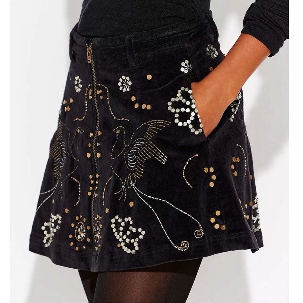 Free People Metallic Mini Skirt